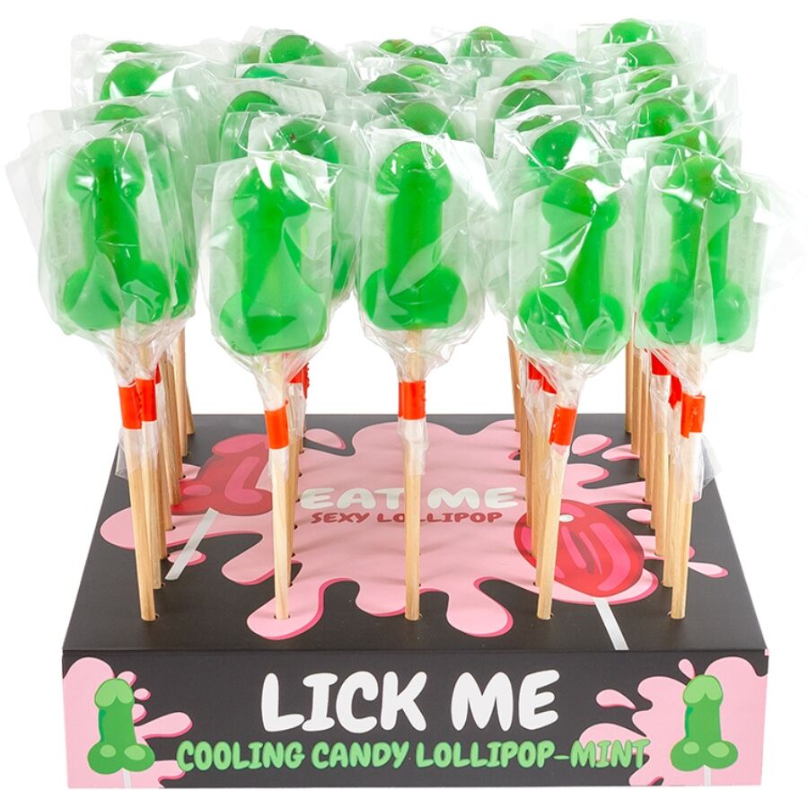 SECRETPLAY - MINT CANDY PENIS LOLLIPOP DISPLAY WITH COLD EFFECT (40 UNITS) - NOCTURNA DESIRES
