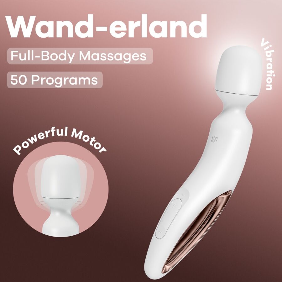 SATISFYER - WAND ERLAND VIBRATING MASSAGER WHITE - NOCTURNA DESIRES
