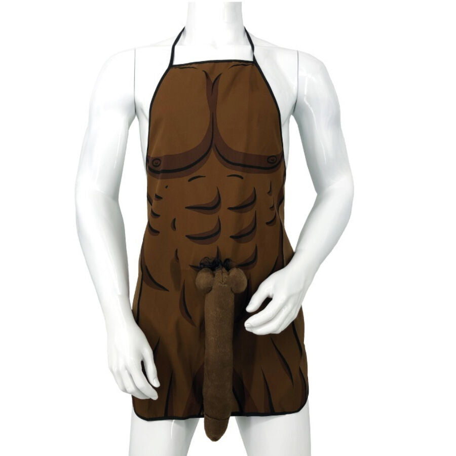 DIABLO PICANTE - MUSCULAR APRON WITH 3D PENIS IN BROWN TONE - NOCTURNA DESIRES