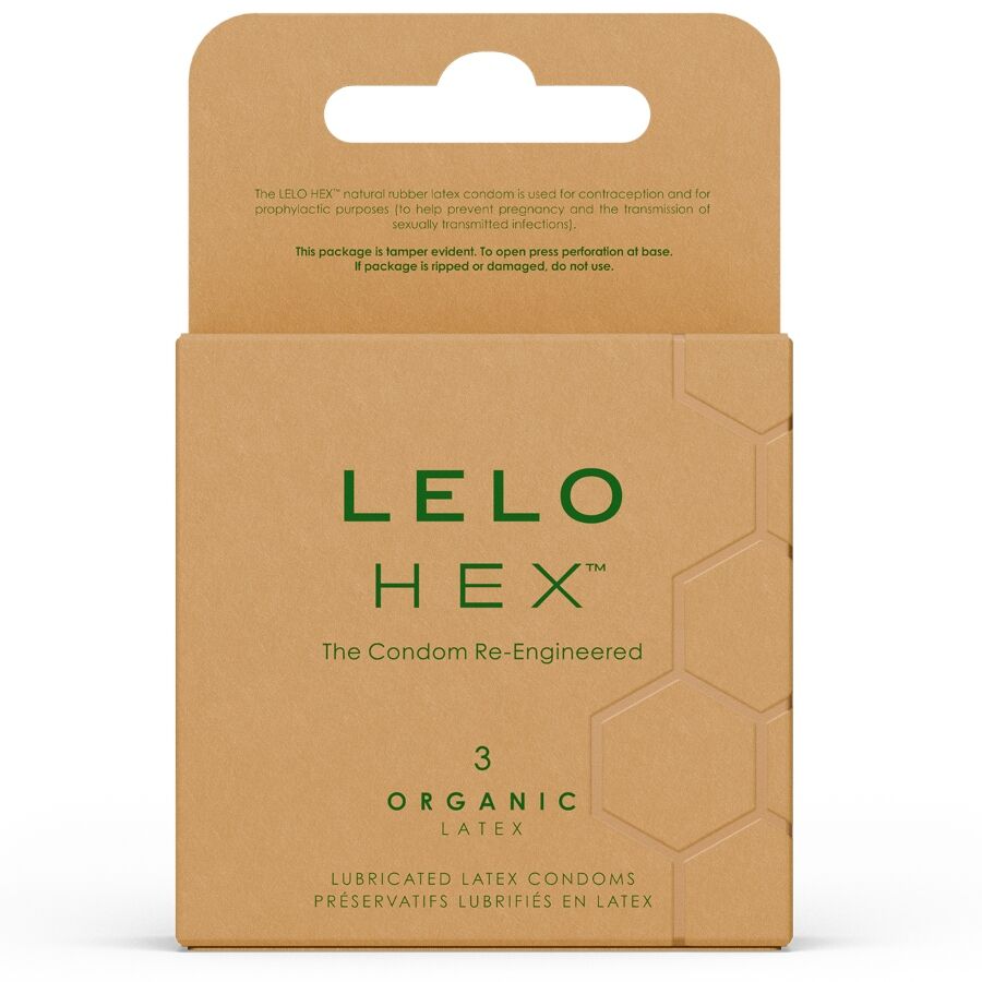 LELO - HEX ORGANIC CONDOM BOX 3 UNITS - NOCTURNA DESIRES