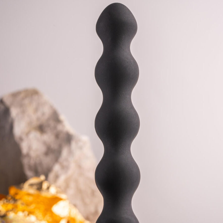 ROCKS- OFF - PETITE SENSATIONS PEARLS ANAL PLUG VIBRATOR BLACK - NOCTURNA DESIRES