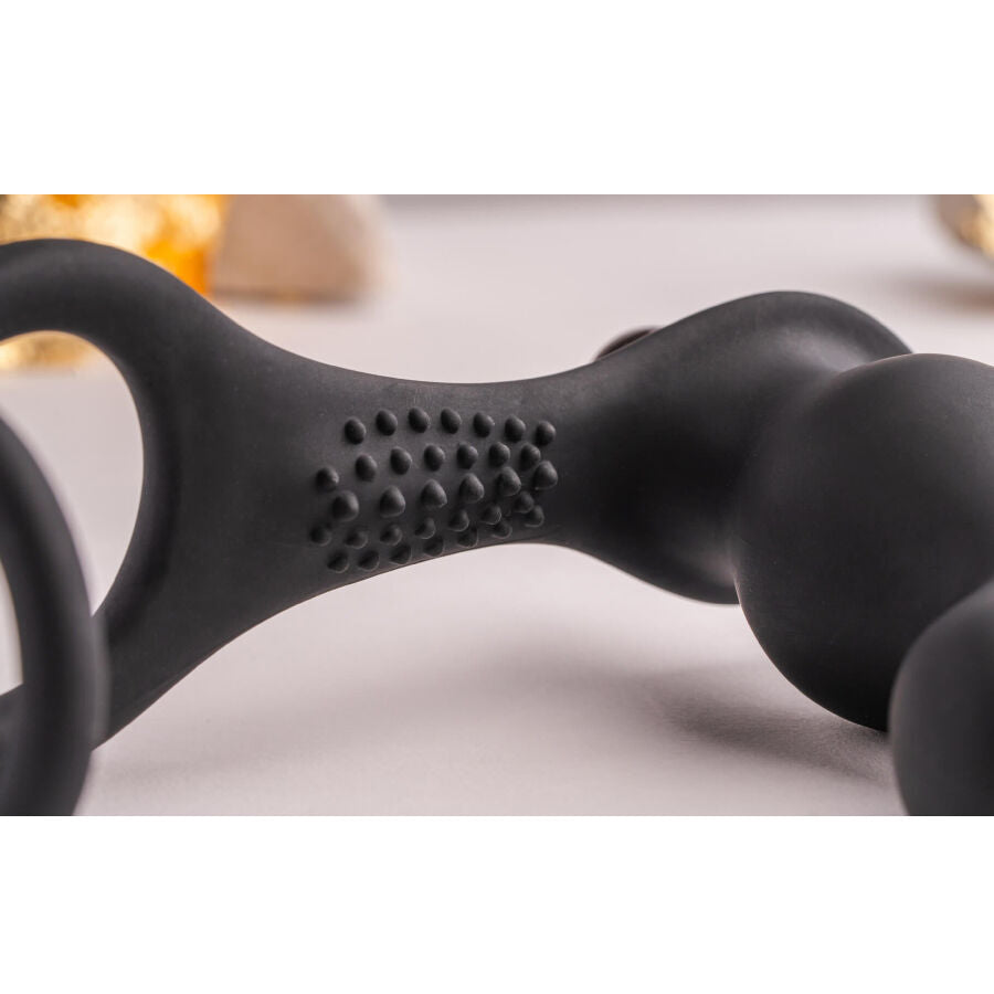 ROCKS-OFF - RO-ZEN RRO ANAL PLUG WITH VIBRATING PENIS RING BLACK - NOCTURNA DESIRES