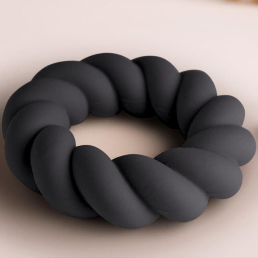 ROCKS-OFF - TWIST BLACK SILICONE MASTURBATOR RING - NOCTURNA DESIRES