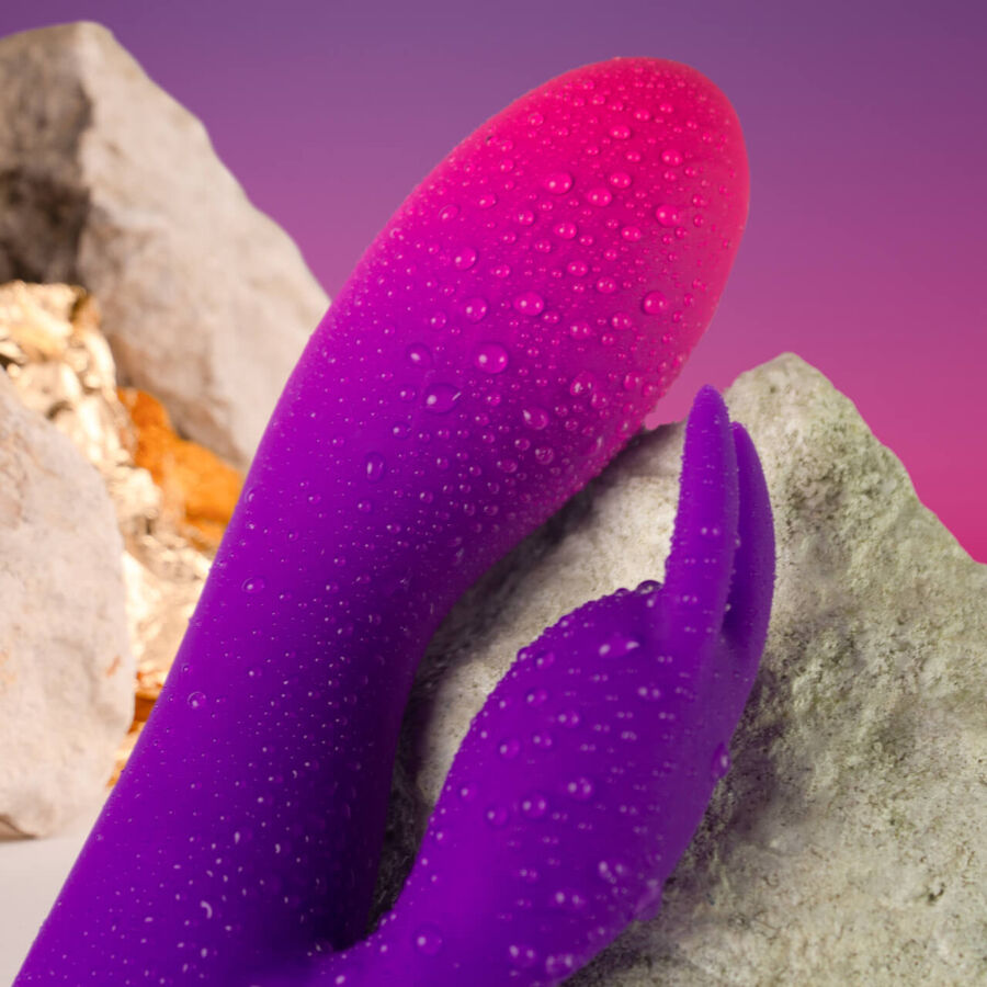 ROCKS- OFF - GLO- GIRL PURPLE RABBIT VIBRATOR - NOCTURNA DESIRES