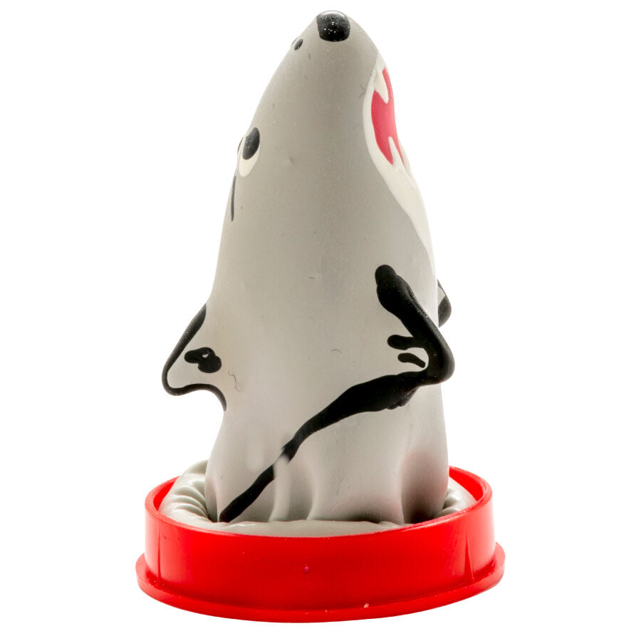 CONDOMERIE - HANDPAINTED NOVELTY CONDOMS SHARK MODEL 1 - NOCTURNA DESIRES