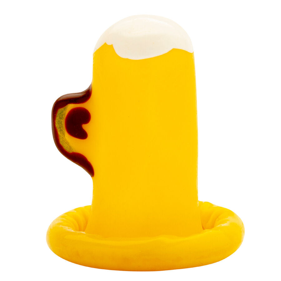 CONDOMERIE - HANDPAINTED NOVELTY CONDOMS GLASS OF BEER - NOCTURNA DESIRES