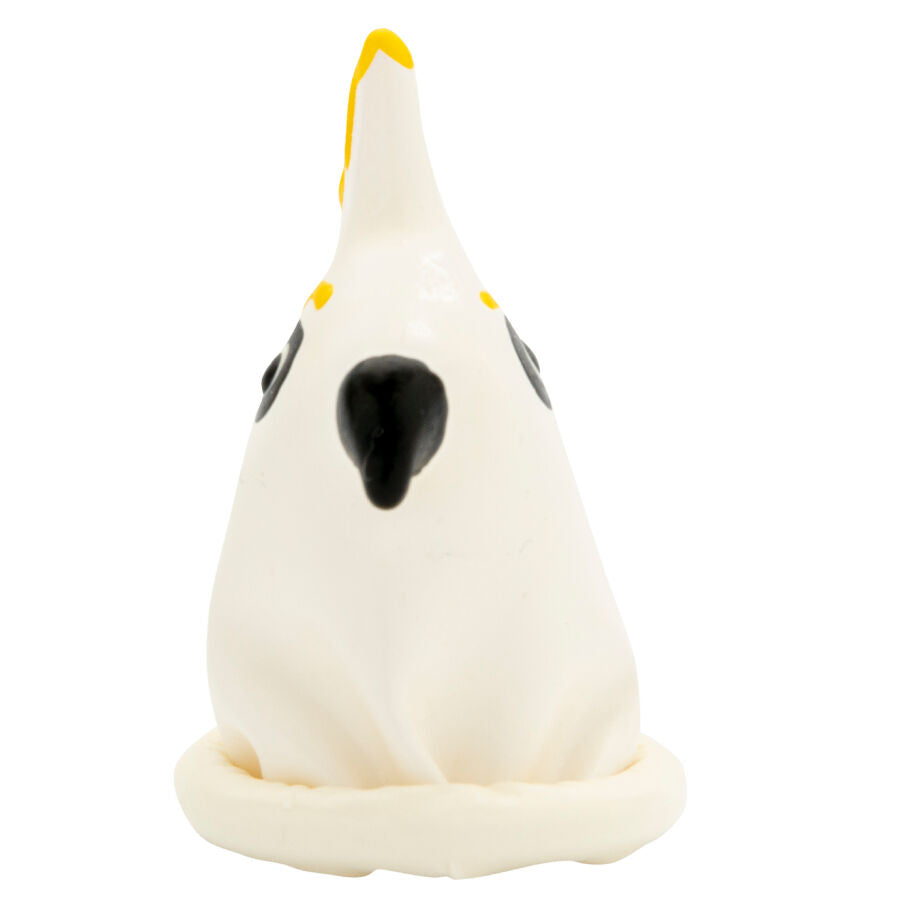CONDOMERIE - HANDPAINTED NOVELTY CONDOMS PARROT WHITE - NOCTURNA DESIRES