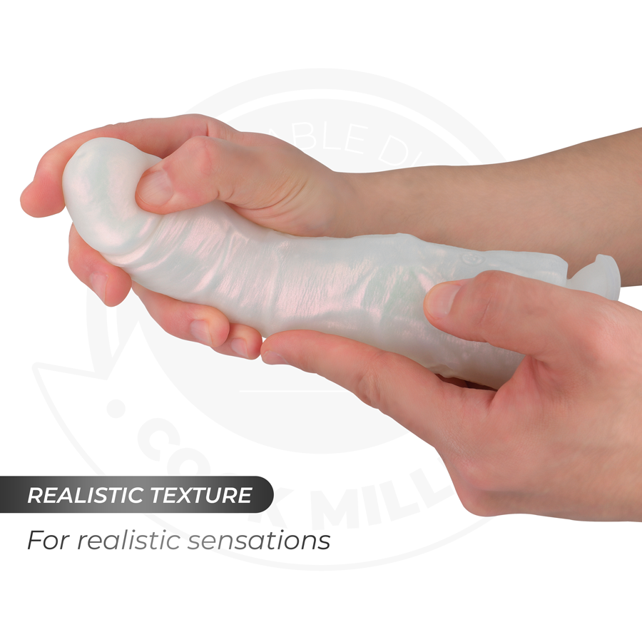 COCK MILLER - DILDO WITH SUCTION CUP, LIGHTS AND VIBRATION WITH REMOTE CONTROL WHITE 19.5 CM - NOCTURNA DESIRES