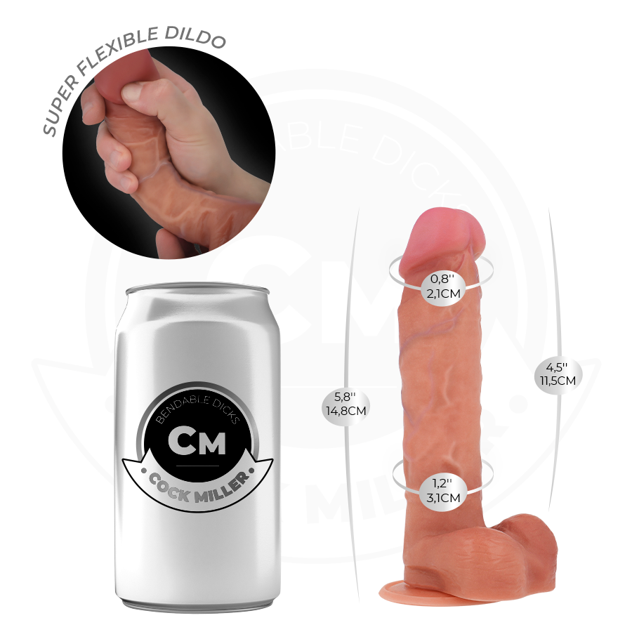COCK MILLER - HYPERREALISTIC ARTICULABLE DILDO 14.8 CM - NOCTURNA DESIRES