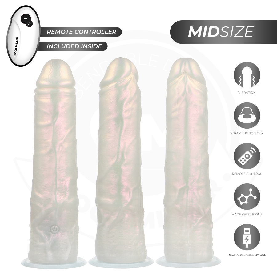 COCK MILLER - DILDO WITH SUCTION CUP, LIGHTS AND VIBRATION WITH REMOTE CONTROL WHITE 20.5 CM - NOCTURNA DESIRES