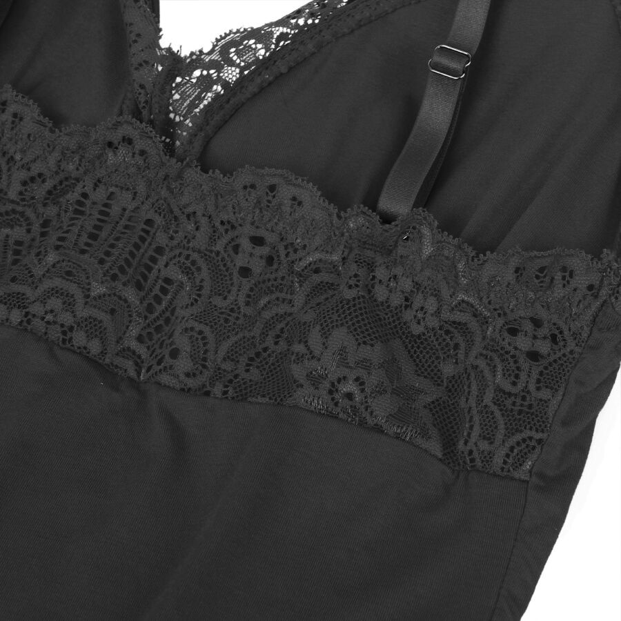 SUBBLIME - BLACK FLORAL LACE DETAIL TEDDY S/M - NOCTURNA DESIRES