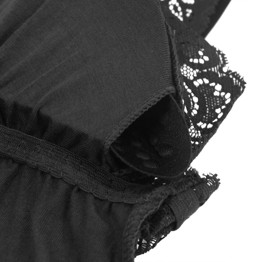 SUBBLIME - BLACK FLORAL LACE DETAIL TEDDY S/M - NOCTURNA DESIRES