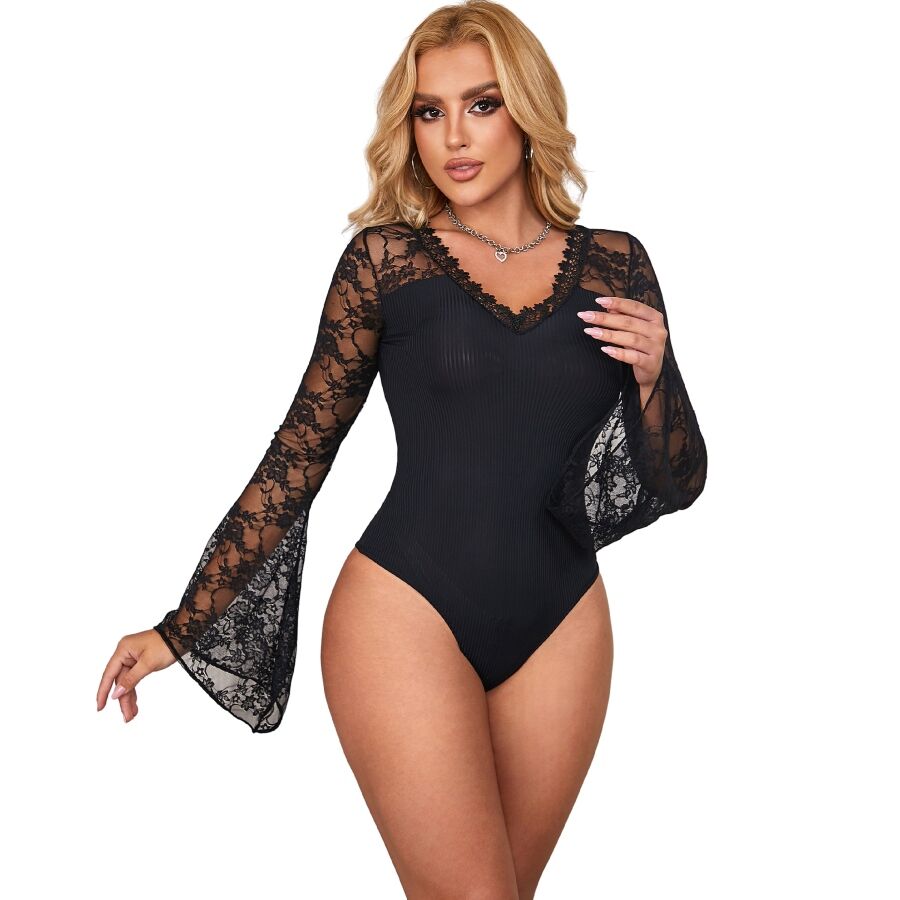SUBBLIME - TEDDY FLORAL PATTERN LONG SLEEVE S/M SUBBLIME BODIES  NOCTURNA DESIRES