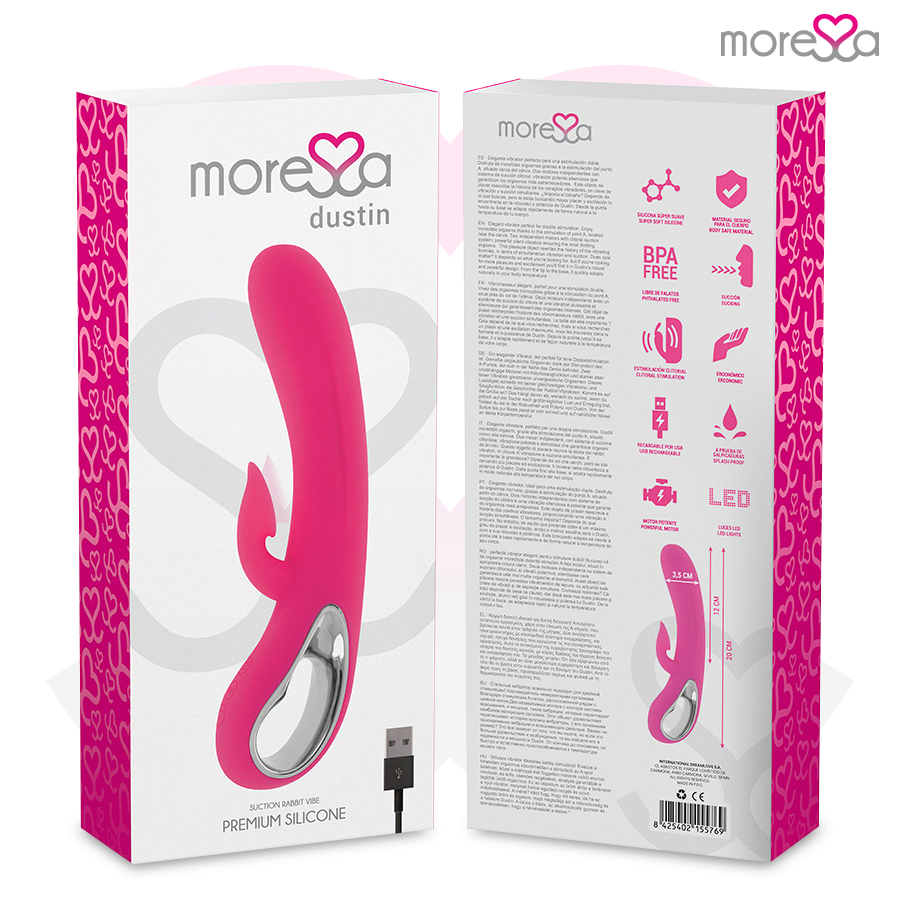 MORESSA - DUSTIN CLITORAL SUCTION AND POWERFUL VIBRATION PREMIUM SILICONE RECHARGEABLE - NOCTURNA DESIRES