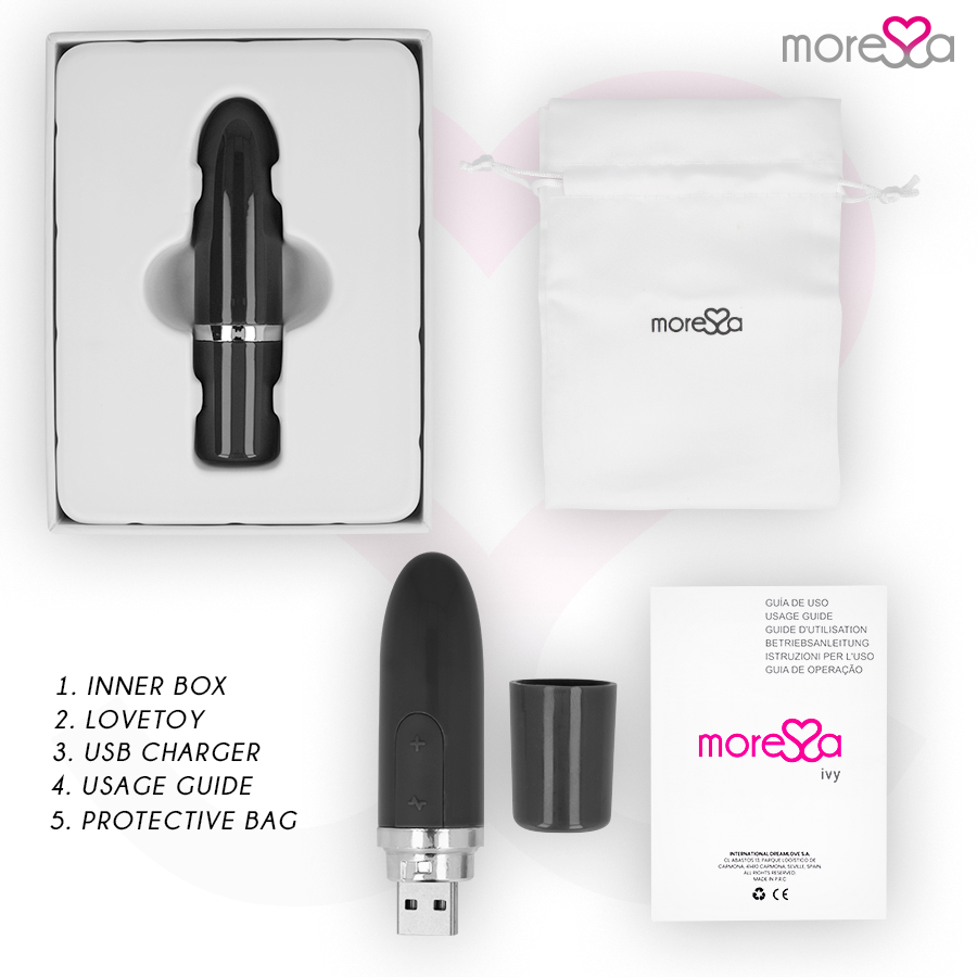 MORESSA - IVY VIBRATOR STIMULATOR TRAVEL BLACK - NOCTURNA DESIRES
