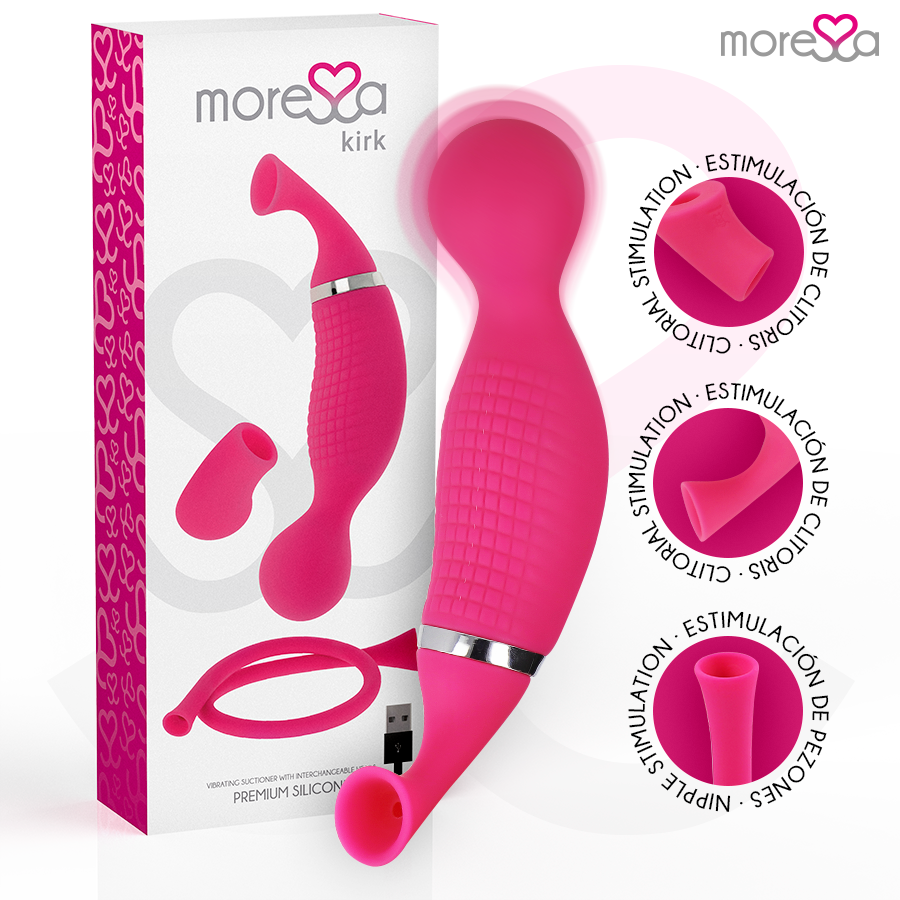MORESSA - KIRK DUO SUCTION + MULTI-PERFORMANCE MASSAGER PREMIUM SILICONE RECHARGEABLE - NOCTURNA DESIRES