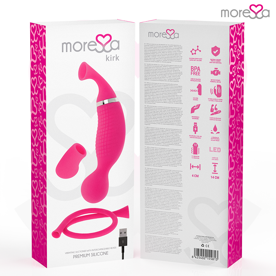 MORESSA - KIRK DUO SUCTION + MULTI-PERFORMANCE MASSAGER PREMIUM SILICONE RECHARGEABLE - NOCTURNA DESIRES