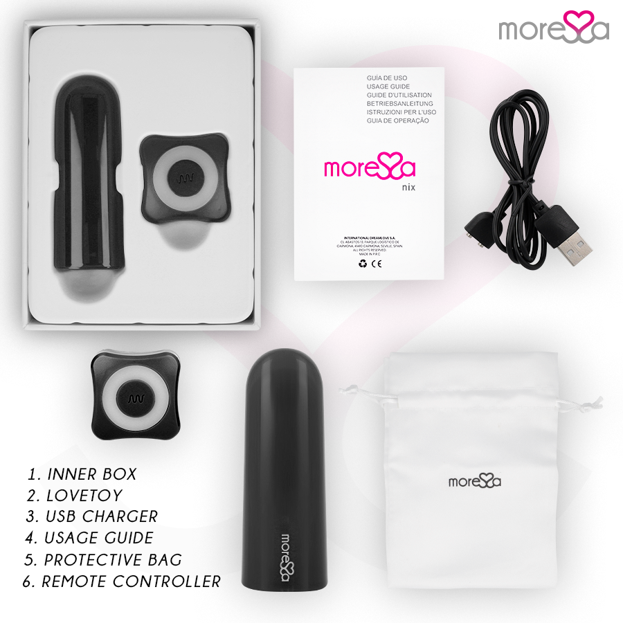 MORESSA - NIX VIBRATOR REMOTE CONTROL BLACK - NOCTURNA DESIRES