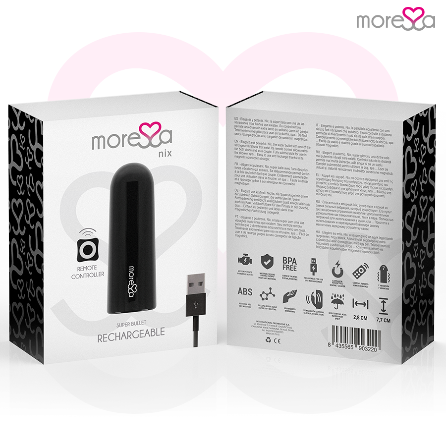 MORESSA - NIX VIBRATOR REMOTE CONTROL BLACK - NOCTURNA DESIRES