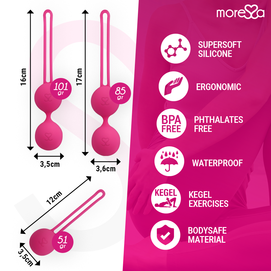 MORESSA - OSIAN SET PREMIUM SILICONE PINK (Osian One - 51 g | Osian Two - 101 g | Osian Three 85 g) - NOCTURNA DESIRES