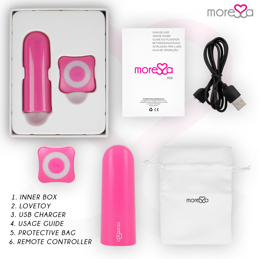 MORESSA - NIX VIBRATOR REMOTE CONTROL PINK - NOCTURNA DESIRES