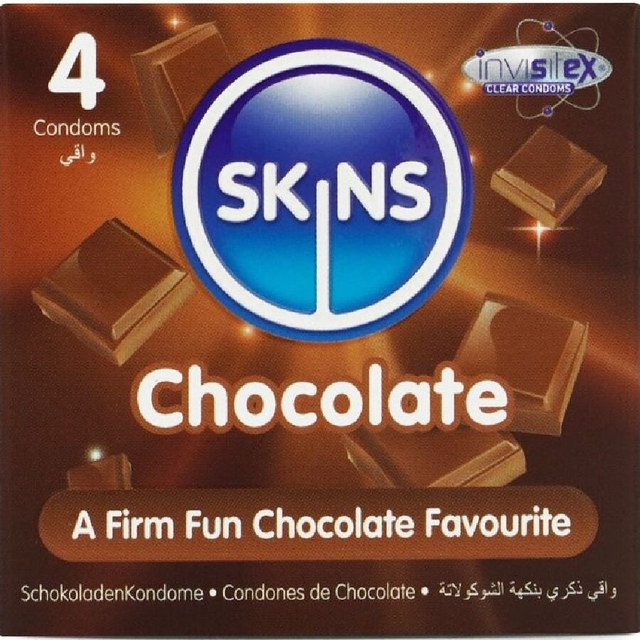 SKINS - CHOCOLATE PREMIUM CONDOMS PACK 4 - NOCTURNA DESIRES