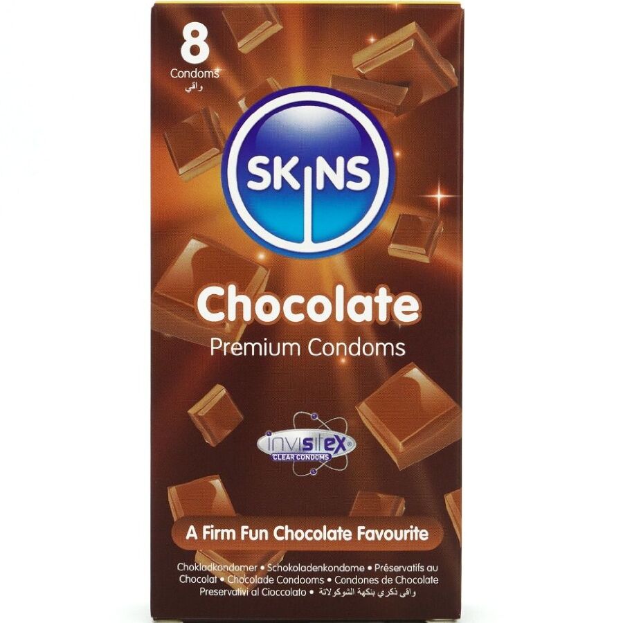 SKINS - CHOCOLATE PREMIUM CONDOMS PACK 8 - NOCTURNA DESIRES