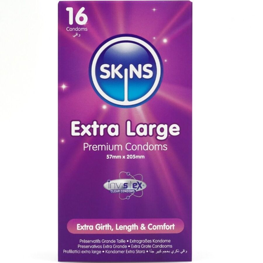 SKINS - EXTRA LARGE PREMIUM CONDOMS PACK 16 - NOCTURNA DESIRES