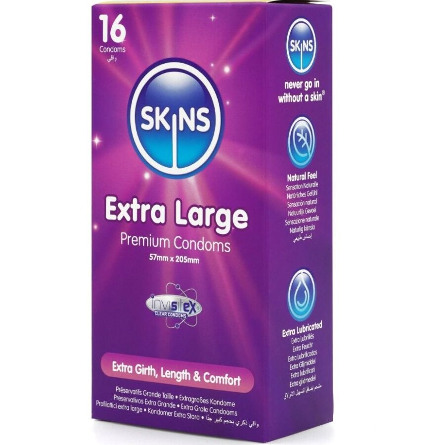 SKINS - EXTRA LARGE PREMIUM CONDOMS PACK 16 - NOCTURNA DESIRES