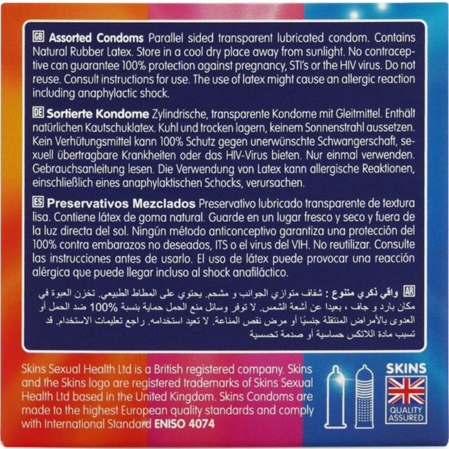 SKINS - ASSORTED PREMIUM CONDOMS PACK 4 - NOCTURNA DESIRES