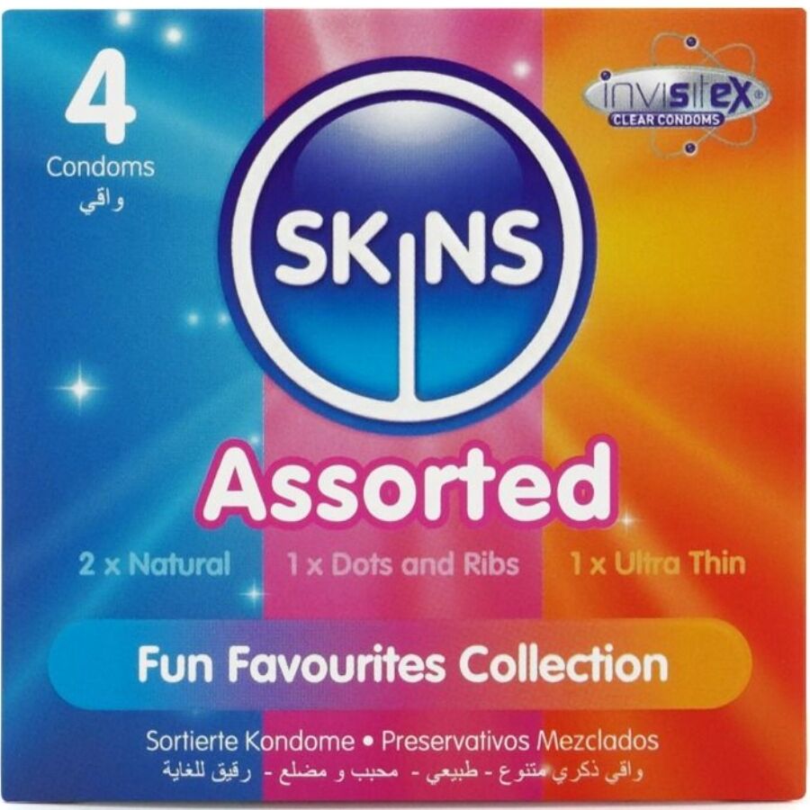 SKINS - ASSORTED PREMIUM CONDOMS PACK 4 - NOCTURNA DESIRES