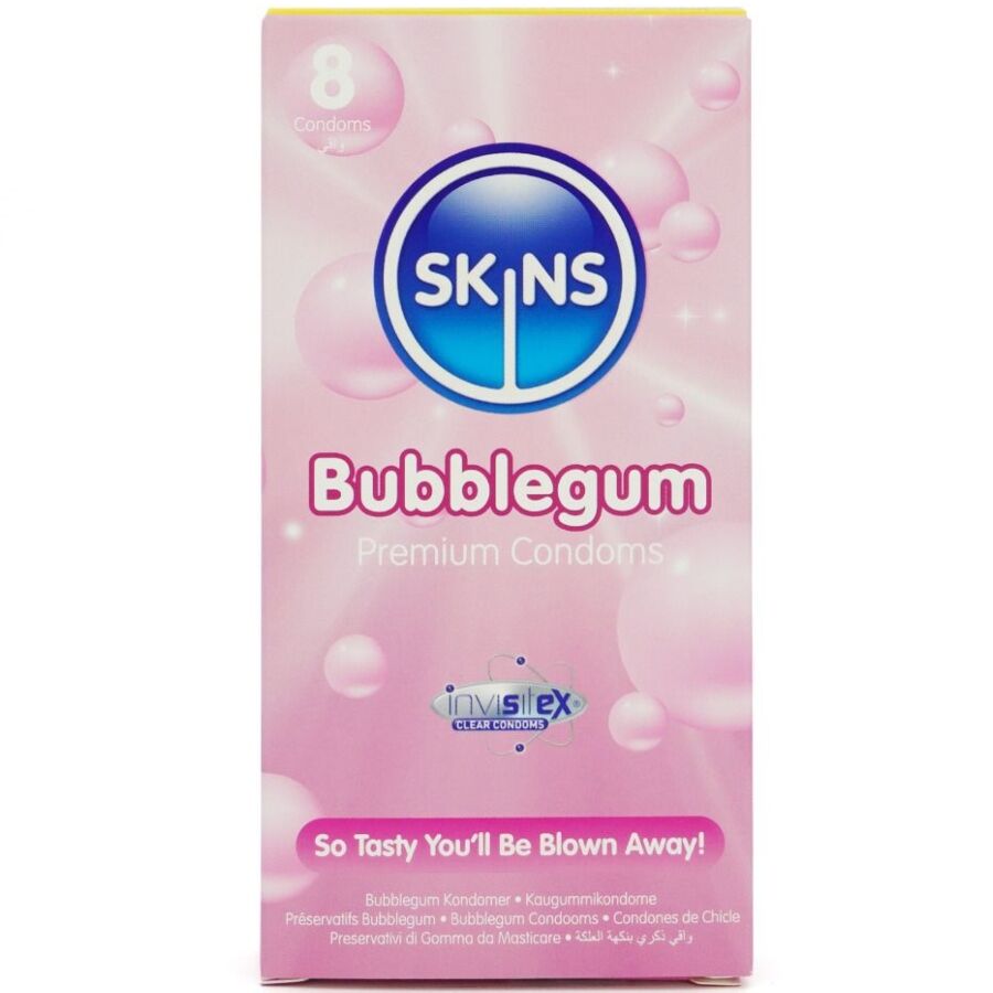 SKINS - BUBBLEGUM PREMIUM CONDOMS PACK 8 - NOCTURNA DESIRES