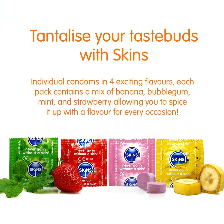 SKINS - MULTI FLAVORS PREMIUM CONDOMS PACK 16 - NOCTURNA DESIRES