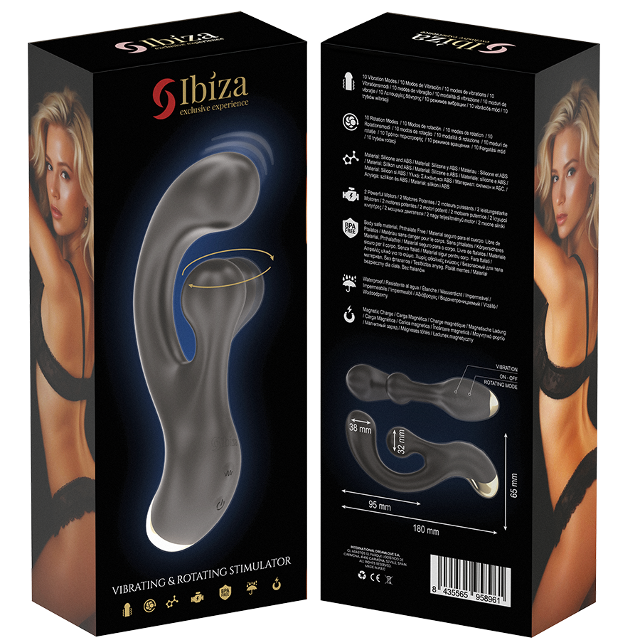 IBIZA - VIBRATING & ROTATING STIMULATOR - NOCTURNA DESIRES