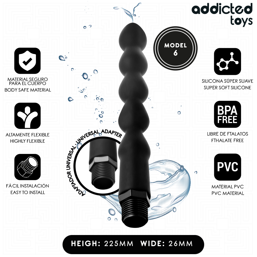 ADDICTED TOYS - ANAL CLEANER WITH UNIVERSAL ADAPTER MODEL 6 - NOCTURNA DESIRES