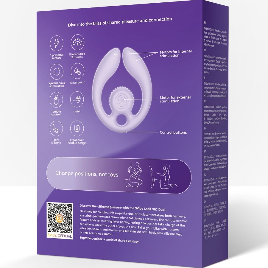 SNAIL VIBE - GIZI DUO COUPLES STIMULATOR REMOTE CONTROL LILAC - NOCTURNA DESIRES