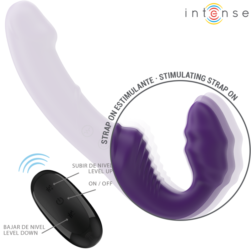 INTENSE - JILL DOUBLE VIBRATOR 20 CM PURPLE REMOTE CONTROL - NOCTURNA DESIRES