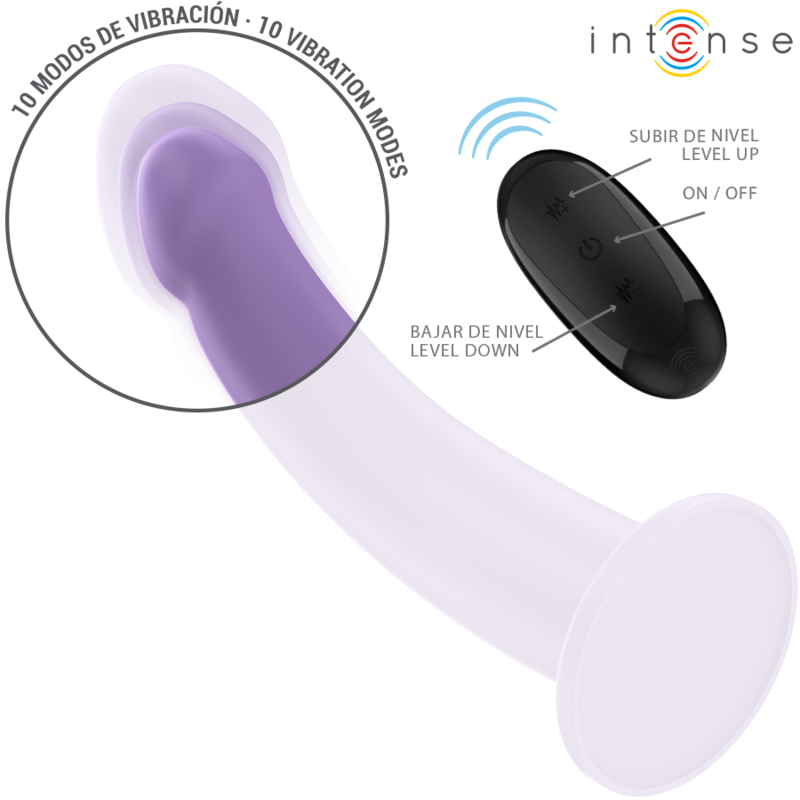 INTENSE - EDDIE VIBRATOR 17.5 CM 10 VIBRATIONS PURPLE REMOTE CONTROL - NOCTURNA DESIRES