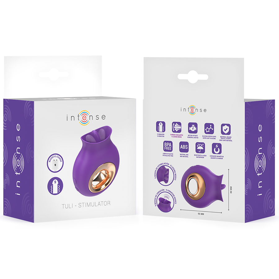 INTENSE - TULI CLITORIS STIMULATOR 9 VIBRATIONS & 9 OSCILLATIONS PURPLE - NOCTURNA DESIRES