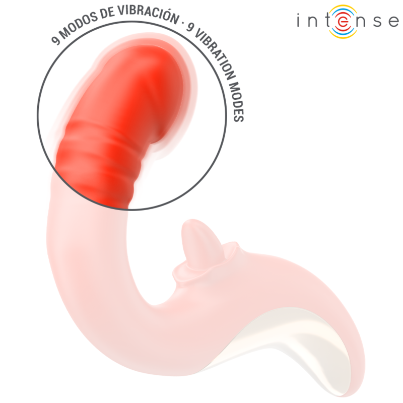 INTENSE - PAULINA VIBRATOR AND STIMULATOR IN U SHAPE RED - NOCTURNA DESIRES