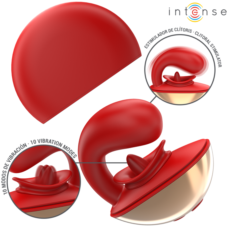 INTENSE - MARIAH VIBRATOR & STIMULATOR IN U SHAPE 10 VIBRATIONS RED - NOCTURNA DESIRES