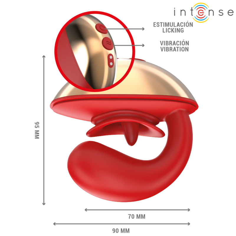 INTENSE - MARIAH VIBRATOR & STIMULATOR IN U SHAPE 10 VIBRATIONS RED - NOCTURNA DESIRES
