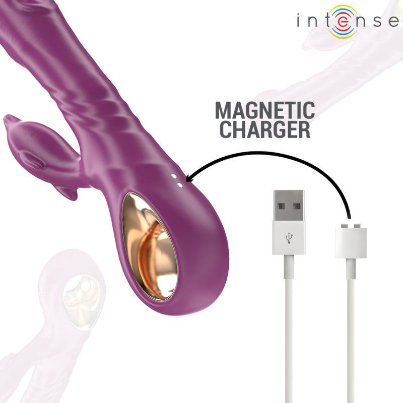 INTENSE - HALLE MULTIFUNCTION VIBRATOR WITH DOLPHIN STIMULATING TONGUE PURPLE - NOCTURNA DESIRES