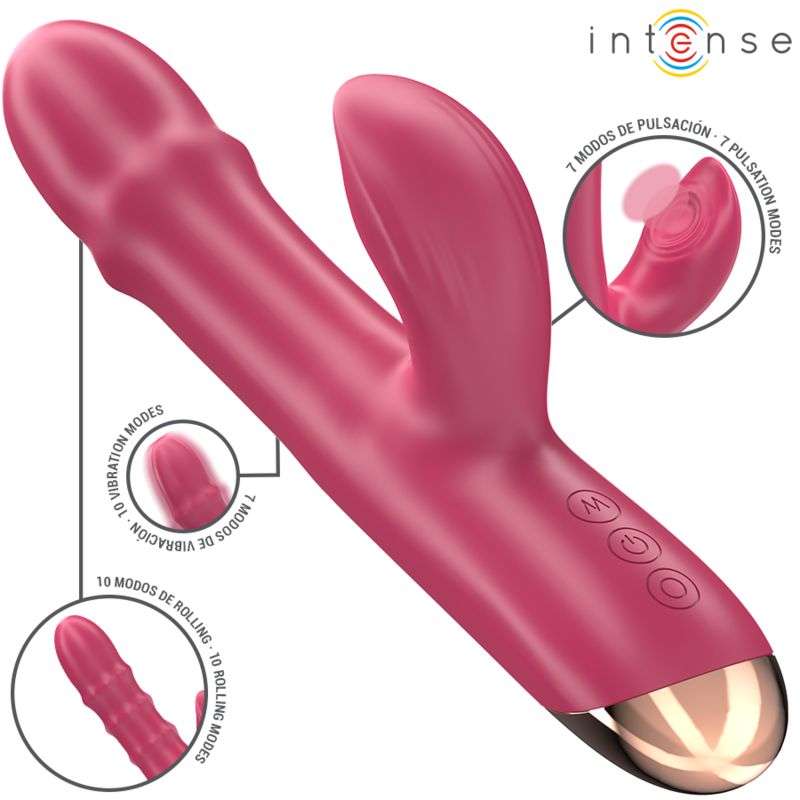 INTENSE - CHLOE MULTIFUNCTION VIBRATOR 3 IN 1 RED - NOCTURNA DESIRES