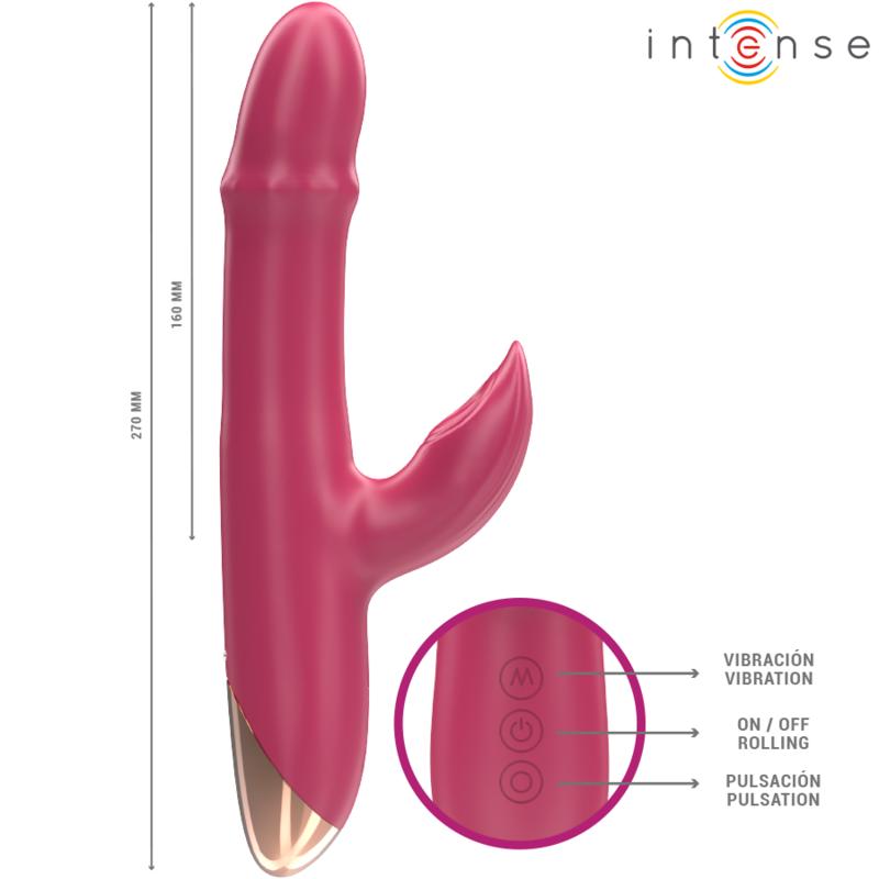 INTENSE - CHLOE MULTIFUNCTION VIBRATOR 3 IN 1 RED - NOCTURNA DESIRES