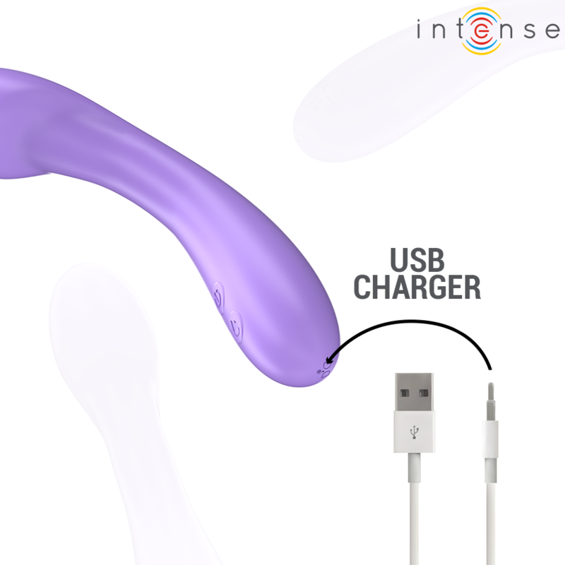 INTENSE - BECKY VIBRATOR 19 CM HEATABLE 7 VIBRATIONS PURPLE - NOCTURNA DESIRES