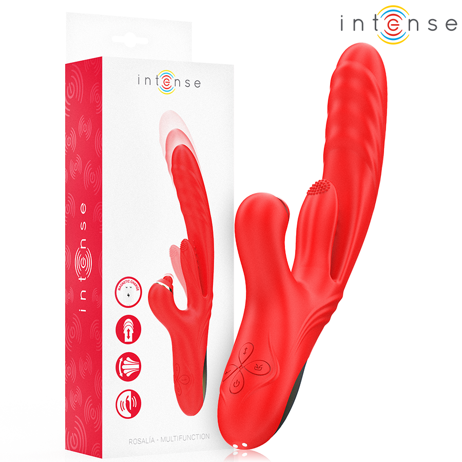 INTENSE - ROSALIA MULTIFUNCTION VIBRATOR 3 IN 1 RED - NOCTURNA DESIRES