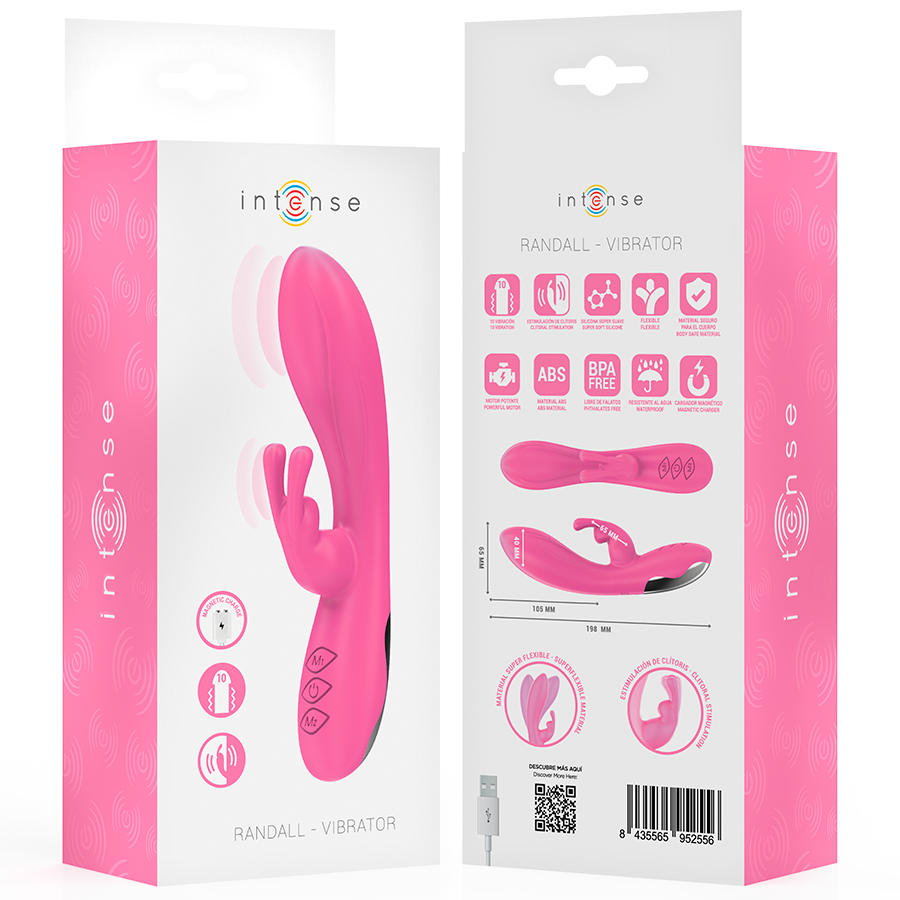 INTENSE - RANDALL RABBIT VIBRATOR 10 VIBRATIONS PINK - NOCTURNA DESIRES
