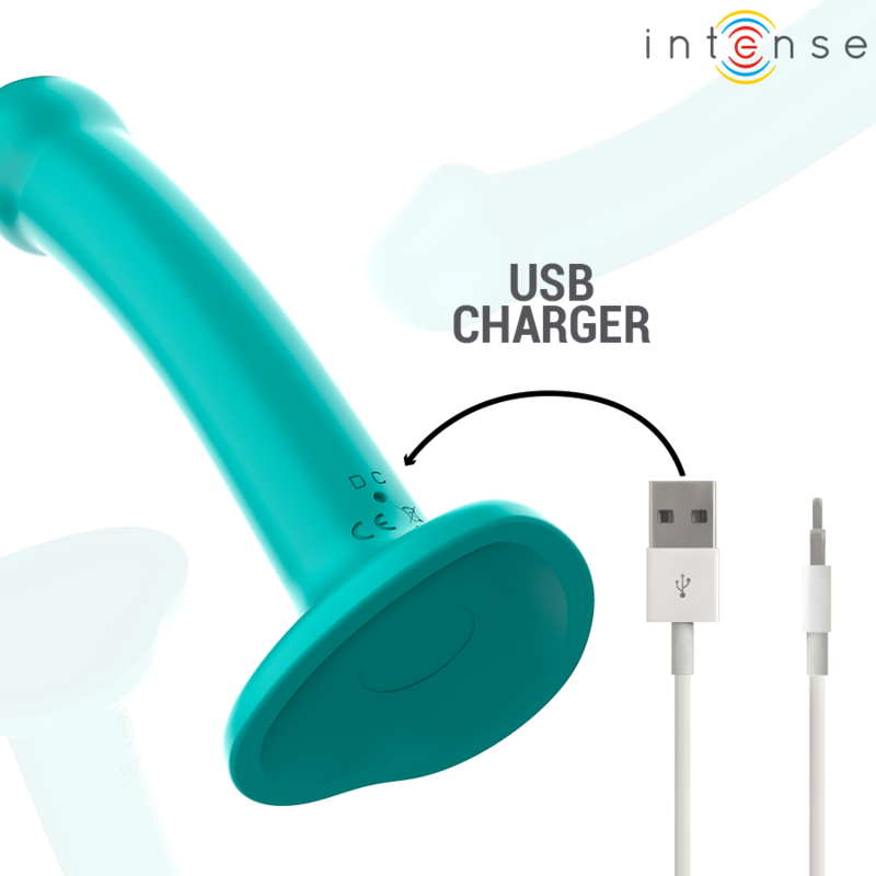 INTENSE - KATIE VIBRATOR WITH SUCTION CUP 10 VIBRATIONS BLUE REMOTE CONTROL - NOCTURNA DESIRES