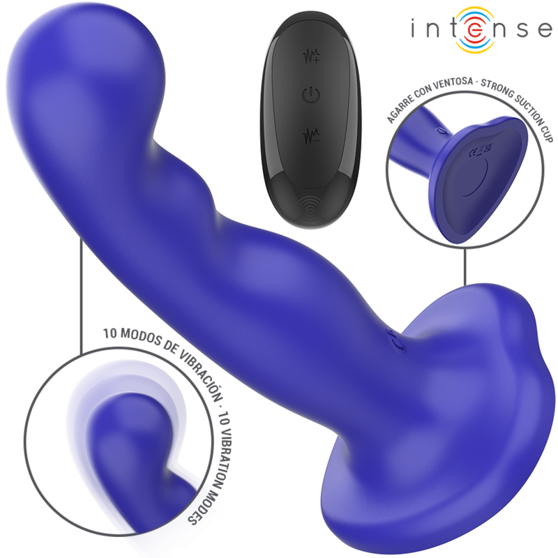 INTENSE - SHORTY VIBRATOR WITH SUCTION CUP BLUE REMOTE CONTROL - NOCTURNA DESIRES